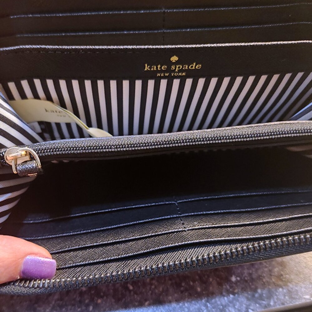 Kate Spade Zip Wallet - Metallic Pink - Like New - Picture 4 of 11
